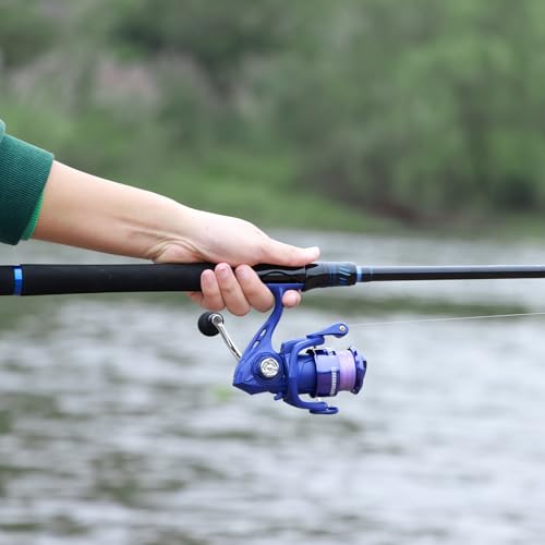 Sougayilang Spinning&Spincast Fishing Rod Reel Combo, 2 Pieces Medium Pole with Strong Smooth Fishing Reel for Freshwater