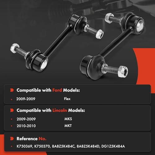 A-Premium 2 x Rear Sway Bar Links Stabilizer Bar Links, Compatible with Ford Flex 2009 & Lincoln MKS 2009, MKT 2010