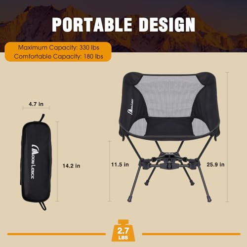 MOON LENCE Portable Camping Chair Backpacking Chair - The 4th Generation Ultralight Folding Chair - Compact, Lightweight F...