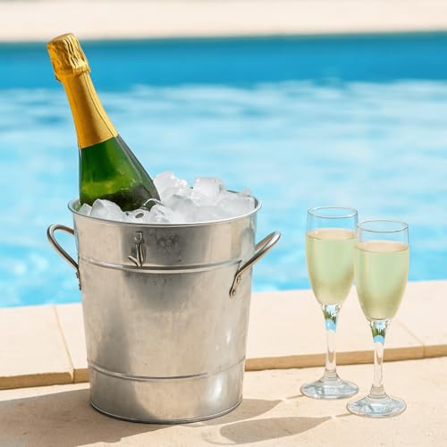 YOUEON 4 Liter Ice Bucket with Scoop and Lid, Double Walled Insulated Ice Bucket for Parties, Cocktail Bar, Wine Chiller, ...