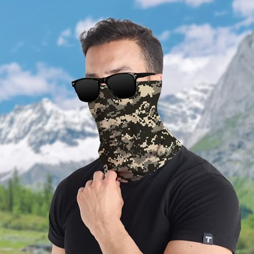 Camo Neck Gaiter Windproof Sun Protection Camouflage Face Cover for Outdoor Sports and Tactical Activities