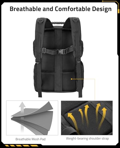 CVLIFE Tactical Range Backpack with Removable Divider, Gun Cases Bag with 4 Pistol Carrying Cases, Rucksack for Shooting (...