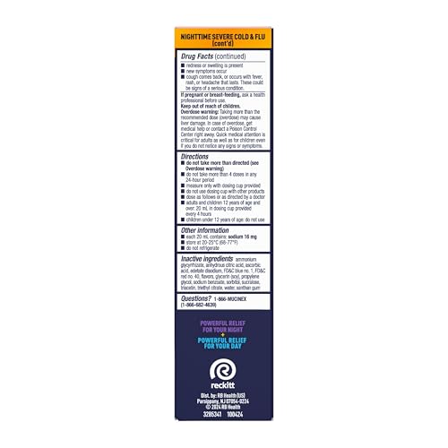 Mucinex Fast-Max Cold and Flu & Nightshift Medicine for Adults, Over-The-Counter Medication Combo Pack for Sore Throat Relief, Decongestant, Cough & Cold Medicine (2 x 6 Fl Oz)