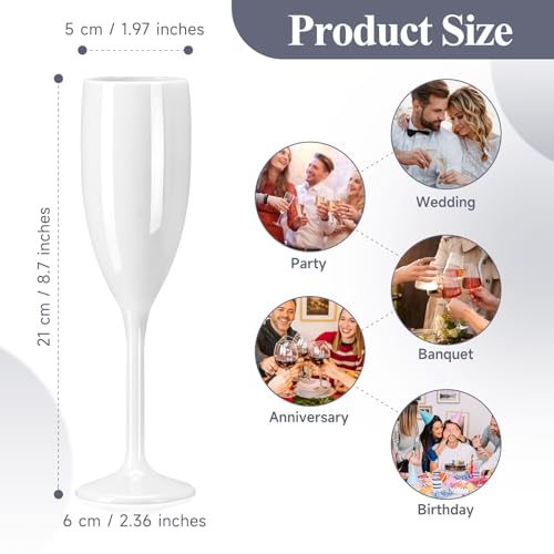 XUWAIDSGN Champagne Flute Acrylic Champagne Glasses Wedding Toasting Champagne Flute Goblet Plastic Reusable Unbreakable C...
