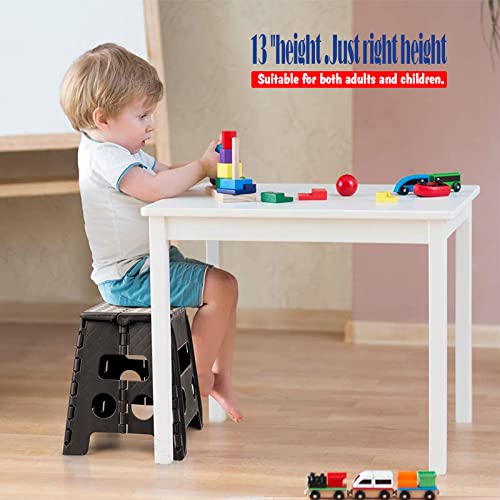 ACKO Folding Step Stool 13 inch Heavy Duty Plastic Foldable Step Stool for Kids and Adults, Small Collapsible Fold Up Step...
