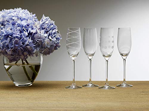 Mikasa Crystal Cheers Champagne Flutes, Set of 4, 8 fluid ounces