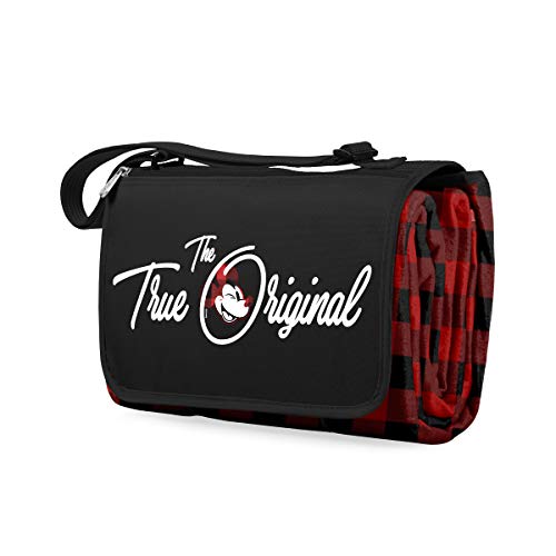 Mickey Mouse - Blanket Tote Outdoor Picnic Blanket, (Red & Black Buffalo Plaid Pattern)