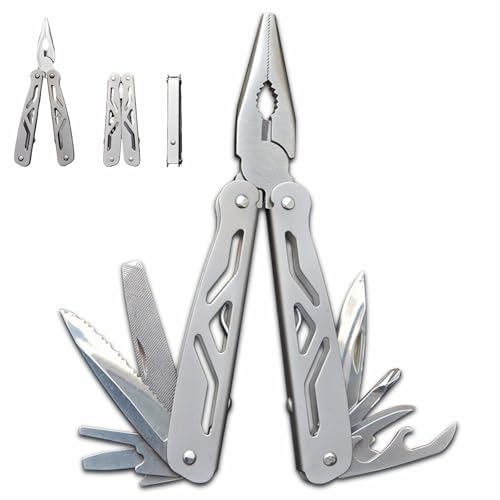 Multitool Pliers, 12-In-1 Premium Portable EDC Multitool, Professional Pliers Pocket Knife with Safety Locking, Multipurpo...