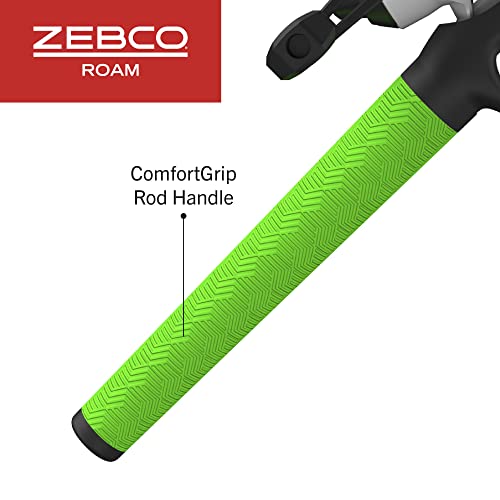 Zebco Roam Telescopic Fishing Rod and Spinning or Spincast Fishing Reel Combo, Durable 6-Foot Fiberglass Rod with ComfortG...