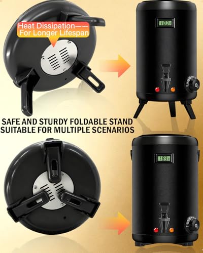 Electric Insulated Beverage Dispenser With Heating – 75 Cup Hot & Cold Drink Water Urn with Spigot – 12 L / 3.2 Gallon Sta...