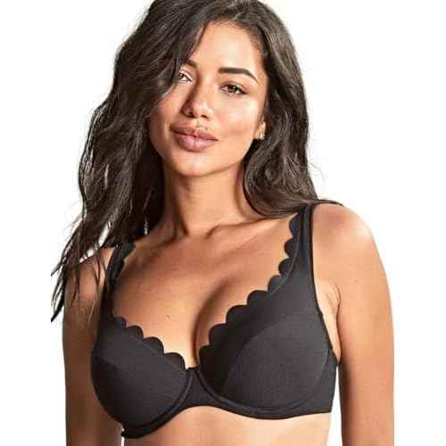 Panache Swim Lauren Plunge Bikini Top for Women | Underwire Support, Scallop Trim, Mix & Match Luxury Swimwear
