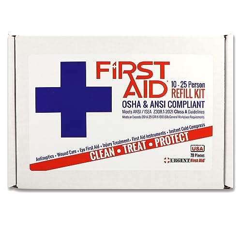 OSHA & ANSI First Aid Kit Refill/Upgrade, 25 Person, 78 Pieces, ANSI 2021 Class A for Office, Business, Home or car Boxes ...