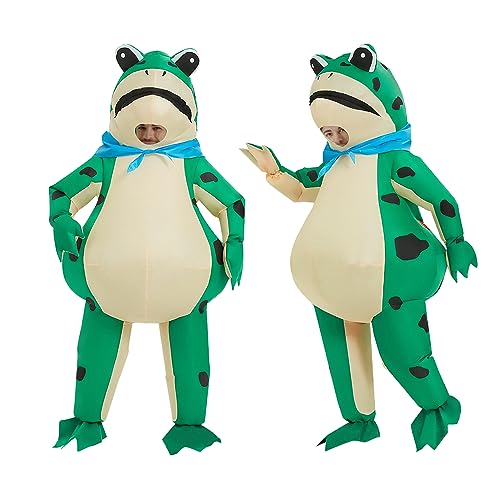 DAHAKII Funny Frog Inflatable Costume Cosplay Blow-Up Suit for Adult/Birthday/Halloween Party/Mardi Gras
