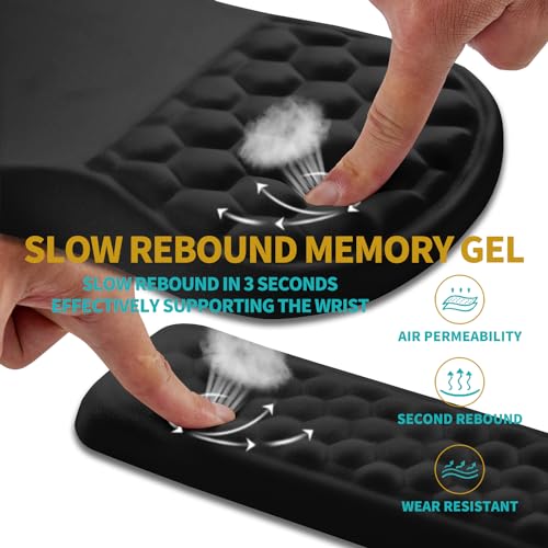 Hokafenle 2 in 1 Ergonomic Mouse Pad Wrist Support & Wrist Rest for Computer Keyboard Set, with Relieve Carpal Tunnel Pain...