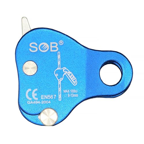 RESQT Climbing Ascender Fall Protection Belay Device - Aluminum Magnesium Alloy Rope Grab Clamp for Rock Climbing, Mountai...