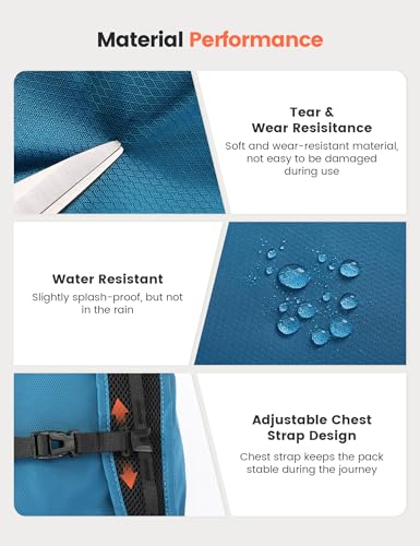 SKYSPER Hiking Backpack Ultralight Packable RFID Travel Daypack Small Nylon Stuff Pack 16L Outdoor Bag for Women Men