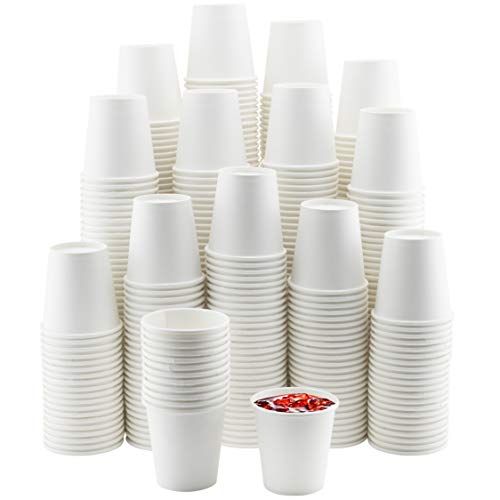 NYHI 500 Pack 6 oz White Small Disposable Paper Coffee Cups Hot Cold Beverage Drinking Cup for Water Juice Espresso Tea Id...