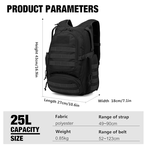 Mardingtop 25L Tactical Backpacks Molle Hiking daypacks for Camping Hiking Military Traveling Motorcycle