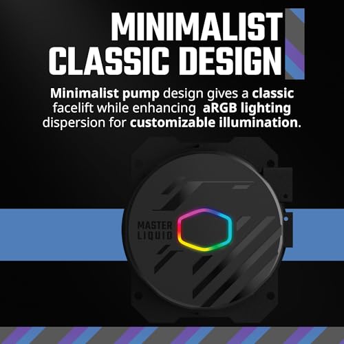 Cooler Master MasterLiquid 360L Core 360mm Close-Loop AIO Liquid Cooler, ARGB Sync, Gen S Coldplate Pump, 120mm PWM, CryoF...