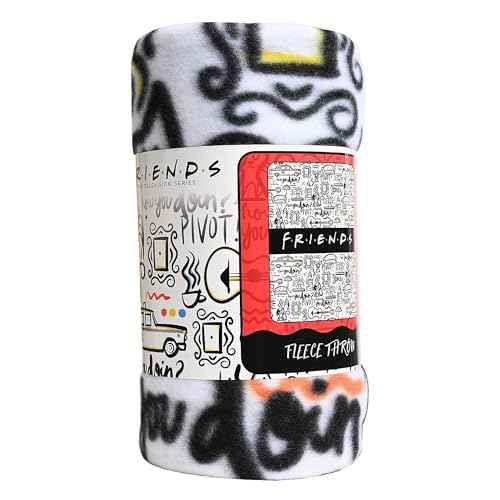 Northwest The Company - Friends TV Show How You Doin' & Pivot NYC Fleece Throw Blanket, Soft and Cozy Lightweight Plush Fabric Bed Cover and Room D?cor - Size 45inx 60in