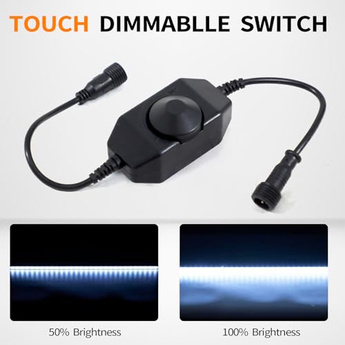 12V LED Interior Light Bar Kit Dimmable IP67 Waterproof Camping String Lights, Aluminum Magnetic Mount Exterior Lights,Por...