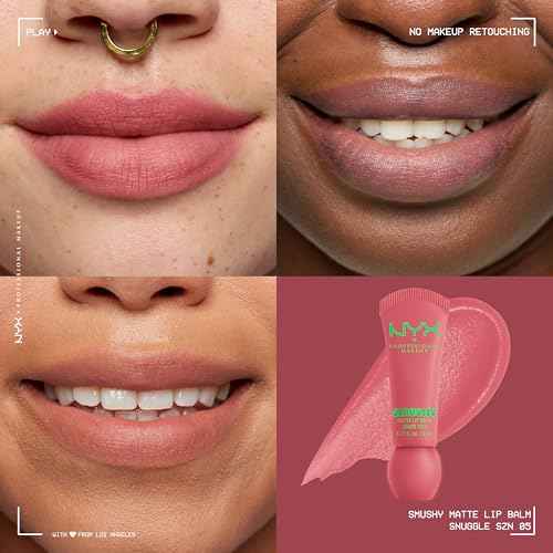 NYX PROFESSIONAL MAKEUP Smushy Matte Lip Balm, Tinted Lip Moisturizer with Soft, Matte Finish - Snuggle SZN (Blush Nude)