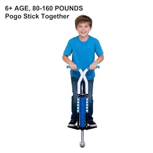 Pogo Stick for Kids Age 6 7, 8, 9, 10 and Up, 80 to 160 Lbs, Toys for Ages 8-13, Gifts for Boys and Girls, Gifts for Kids - No Assembly?Required