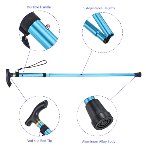 M METERXITY Trekking Poles - Collapsible Hiking Walking Sticks, Telescopic & Folding, Apply to Women Walking Backpacking