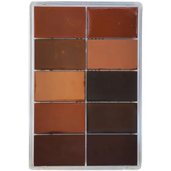 MAQPRO 10 Color Cream Makeup Palette | Foundation (VERY DEEP), Professional Foundation Palette, Blendable Cream Formula, 10 Pan