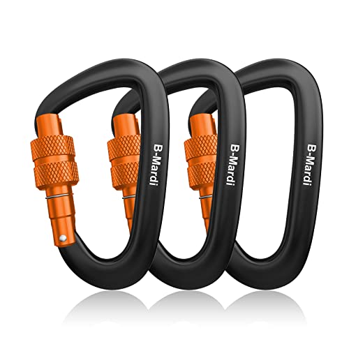 B-Mardi Carabiner Clips Heavy Duty 12kN (2697 lbs)-Lightweight Locking Carabiners for Camping, Hiking, Hammock, Dog Leash ...