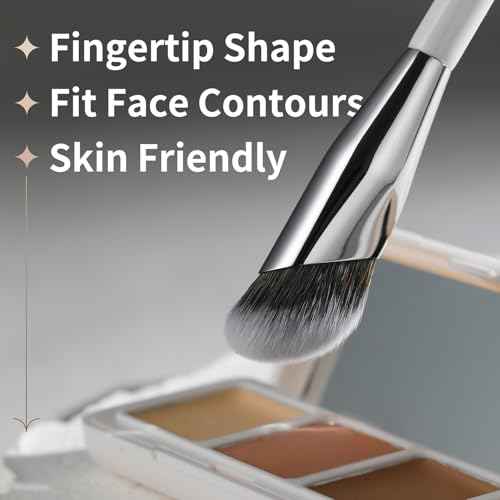 Concealer Makeup Brushes 2 PCS Angled Brushes for Liquid, Cream, Stick Concealer Foundation Nose Contour Eyeshadow Blending(193-2pcs)