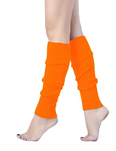 v28 Women Juniors Neon Ribbed Leg Warmers for 80s Eighty's Party Sports Yoga