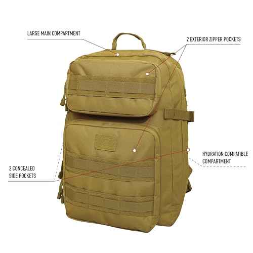 Rothco Fast Mover Tactical Backpack - Outdoor Hiking Pack for EDC Essential Gear (Black)
