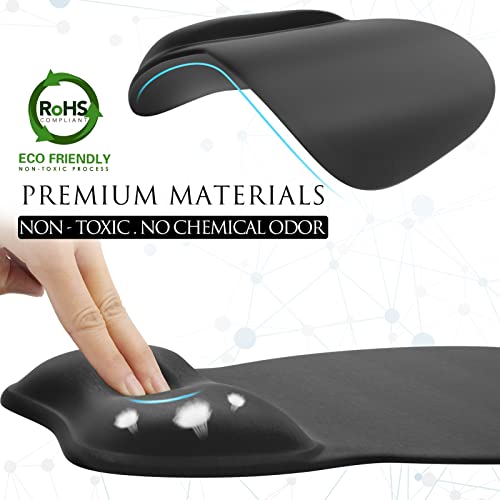 MROCO Ergonomic Mouse Pad with Gel Wrist Rest, Smooth Wrist Support Surface, Non-Slip PU Base for Pain Relief, Comfortable...