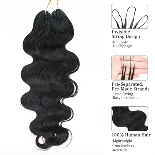 Feather Crochet Hair Pre Looped Crochet Human Hair Curly For Black Women Pre Separated Knotless Crochet Hair Human Hair Body Wave 20Inch 60g