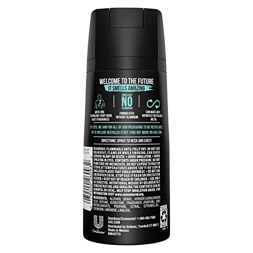 AXE Apollo Body Spray Deodorant for Long-Lasting Odor Protection, Sage & Cedarwood Deodorant for Men Formulated Without Aluminum 4oz 4 Count
