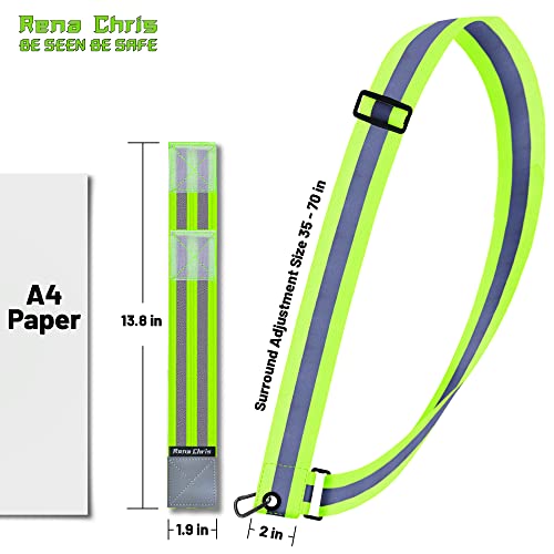 Rena Chris Reflective Running Gear, Reflective Sash, Night Dog Walking Safety Gear, High Visibility Reflective Safety Runn...