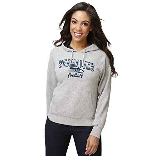 foco Women's Team Logo Soft Gray Woven Fashion Long Sleeve Hoodie