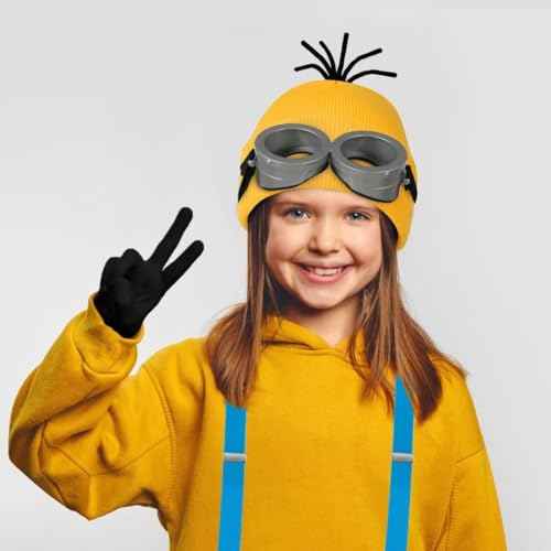 Generic Yellow Hat Funny Glasses Gloves Accessories Kit Adult Halloween Cosplay Costume, Standard
