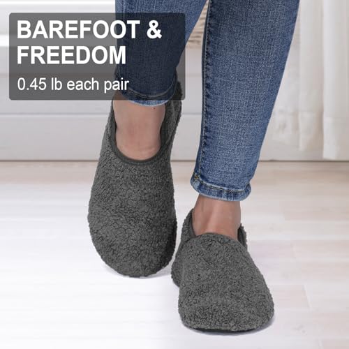 Womens Mens Slippers Fuzzy House Shoes Slipper Socks Rubber Sole Slip On Soft-Lightweight Non Slip Indoor/Outdoor