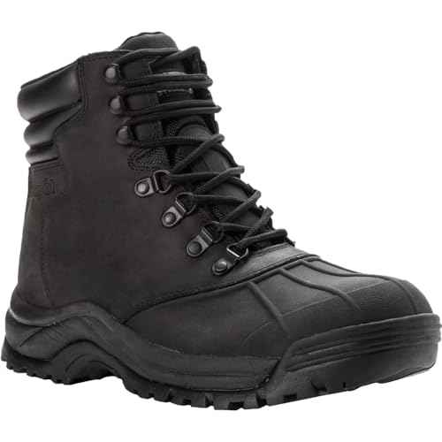 Propet Mens Blizzard Mid Round Toe Snow Casual Boots Ankle - Black