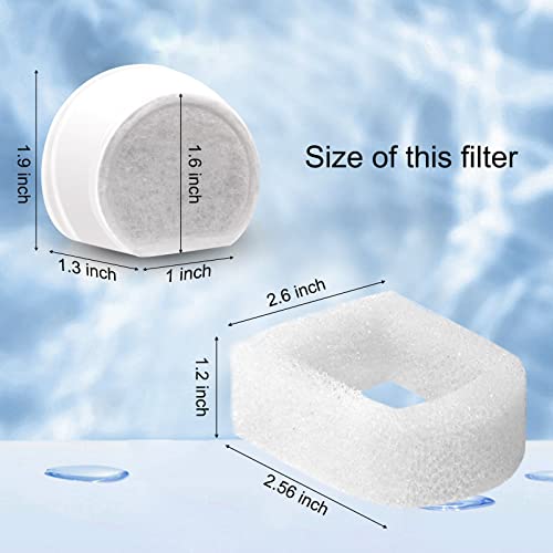 24/40 Pcs Replacement Carbon Charcoal Filters Dog and Cat Water Fountain Compatible with Multiple Pet Fountains. (12 Carbo...
