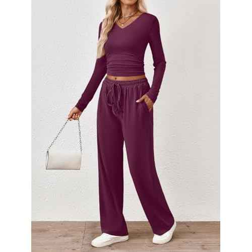 Trendy Queen 2 Piece Lounge Sets for Women Fall Outfits 2025 Fashion Two Piece Sweatsuits Business Casual Outfits Clothes