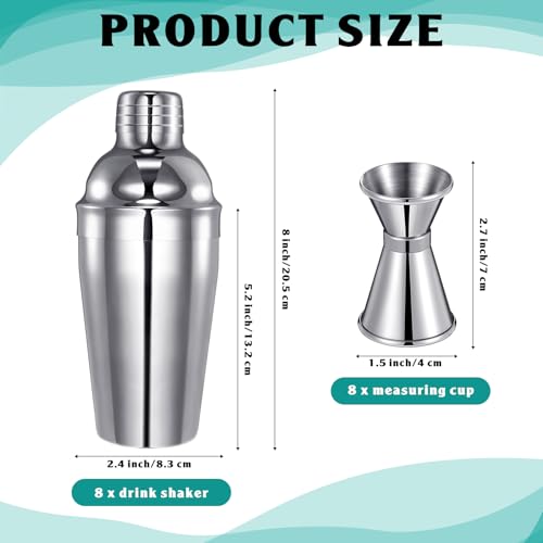 Umigy Cocktail Shaker Set Martini Shaker Bulk Stainless Steel Martini Mixer with Strainer and Double Measuring Jigger for ...