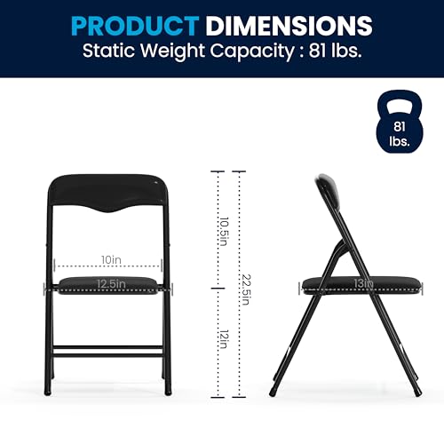 EMMA + OLIVER Kids Black 5 Piece Folding Activity Table and Chair Set for Home & Daycare