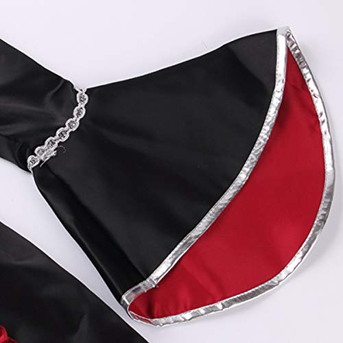 yolsun Vampire Costume for Girls, Noble Medieval Queen Halloween Dress up（4-6 Years）