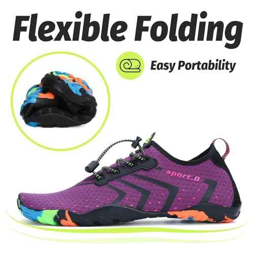 SAGUARO Water Shoes for Women - Barefoot Quick-Dry Aqua Sock, Lightweight, Breathable for Swimming, Beach and Outdoor Activities Size 5.5-10.5