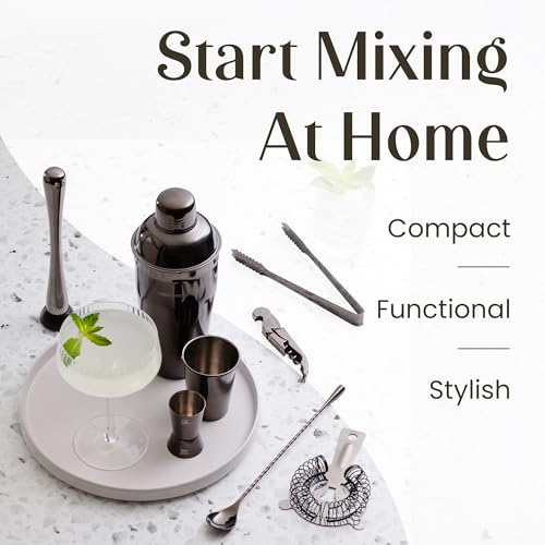 Modern Mixology 21-Piece Cocktail Shaker Set with Stand | Complete Cocktail Kit Gift Set | Top Bartender Gifts for Men & W...