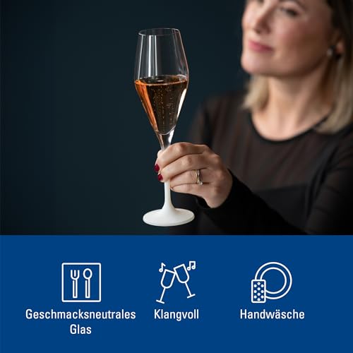 Villeroy & Boch - Manufacture Rock Blanc Champagne Flute Set, 4 pcs. Set of Drinking Glasses for Champagne and Sparkling W...