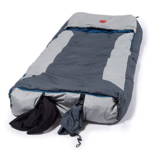 OmniCore Designs Multi Down Hooded Rectangular Sleeping Bag (-10F to 30F) with 4pt. Compression Stuff Sack